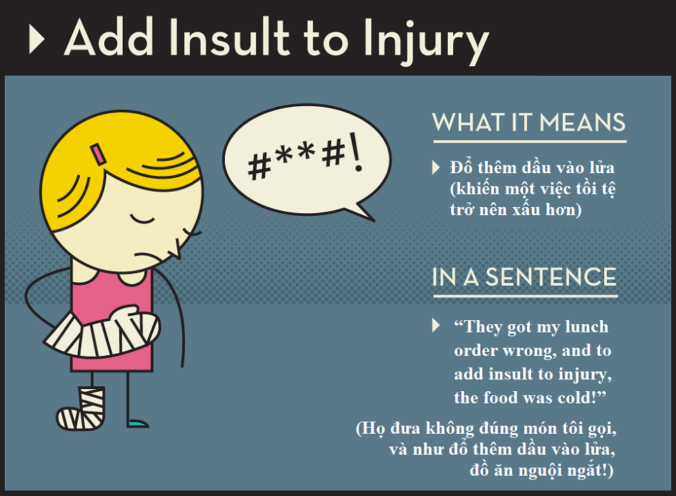 "Add insult to injury" có nghĩa là gì?